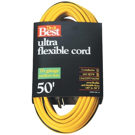 All-Source SJTW Extension Cord, 16 AWG, Outdoor, 16/3, 1 Outlets, 50 ft 553061